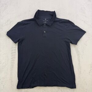 Mack Weldon Mens Large Polo Shirt Black Supima Cotton Ionic Stretch Vesper Top